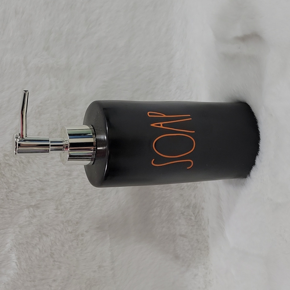 Rae Dunn Soap Orange and Black Dispenser